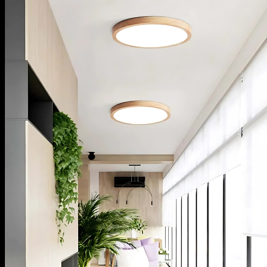 Plafonnier LED en bois pour chambres modernes