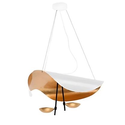 Plafonnier Feuille d'Or Lampe Suspendue Moderne