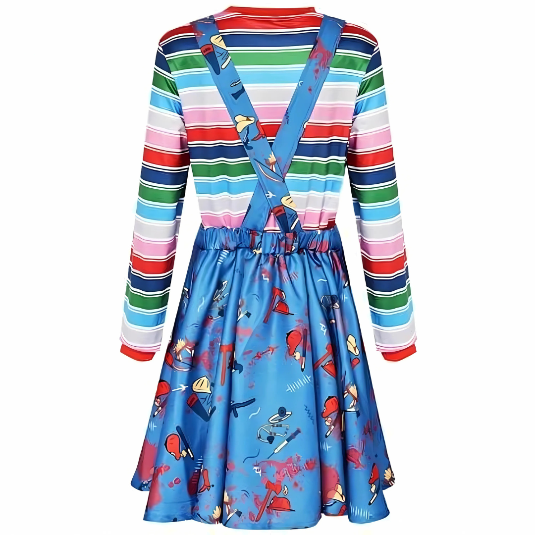 Vestido de Disfraz de Halloween Largo de Manga Larga para Mujer | Mini