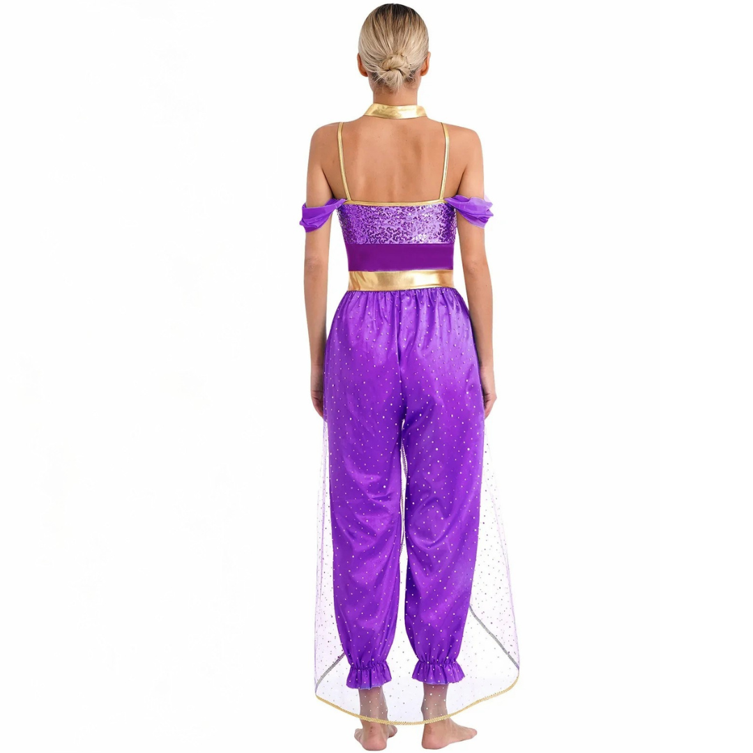 Damen Halloween Kostüm Overall | Pailletten Ärmellos