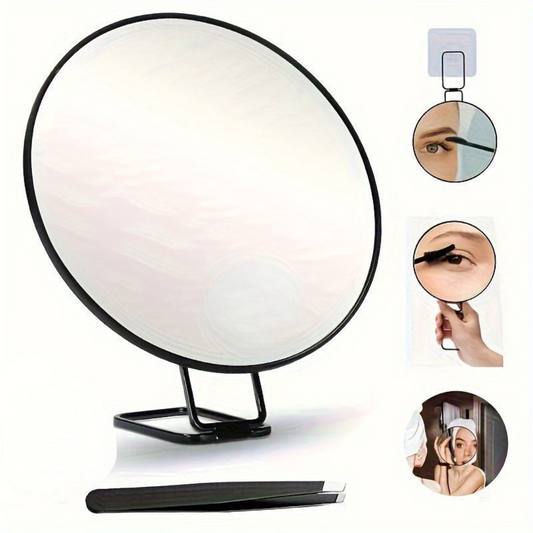 Miroir de maquillage avec grossissement et support