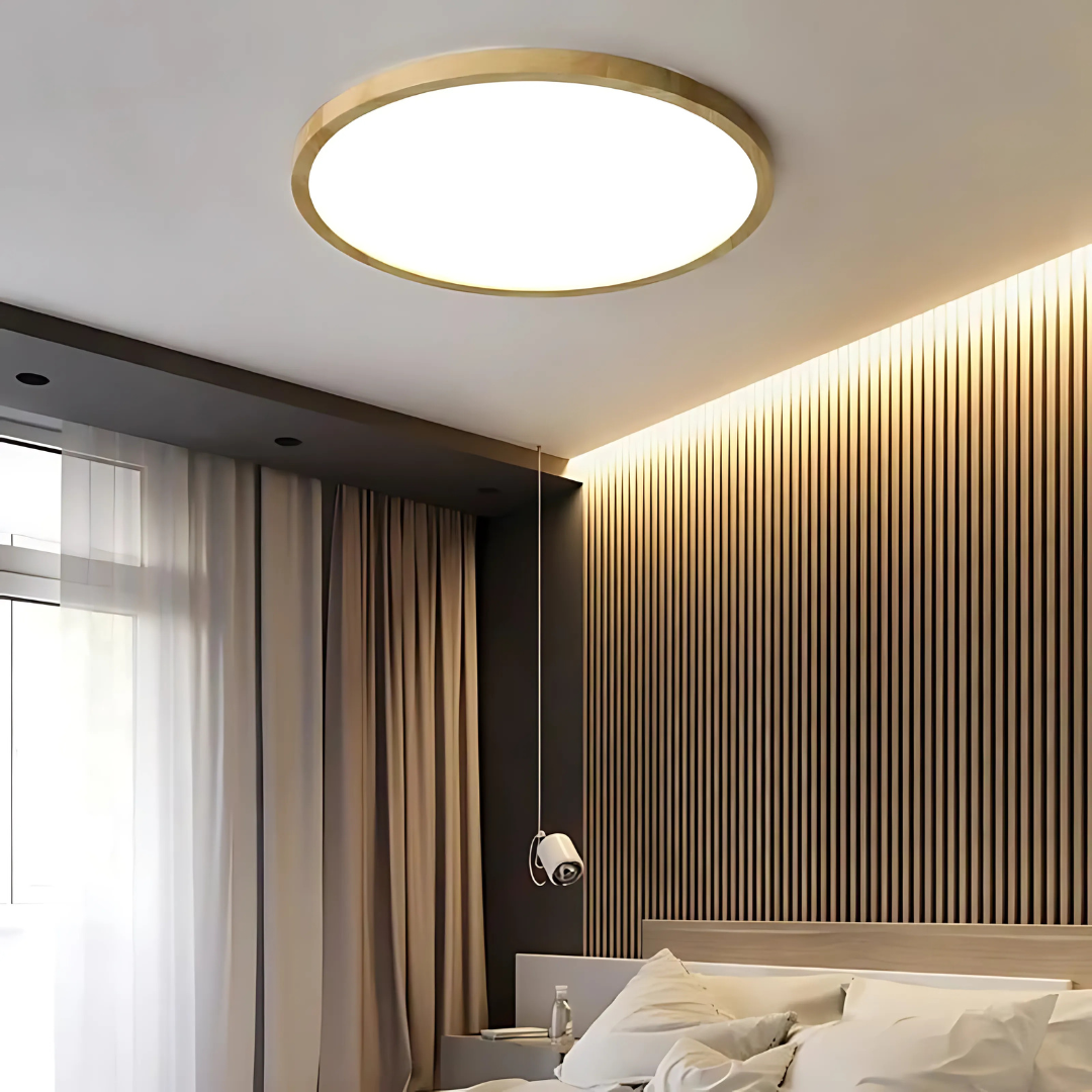 Plafonnier LED en bois pour chambres modernes