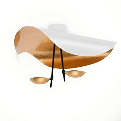 Plafonnier Feuille d'Or Lampe Suspendue Moderne