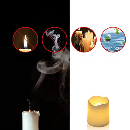 Bougies LED Blanc Chaud Sans Flamme Ensemble en Plastique
