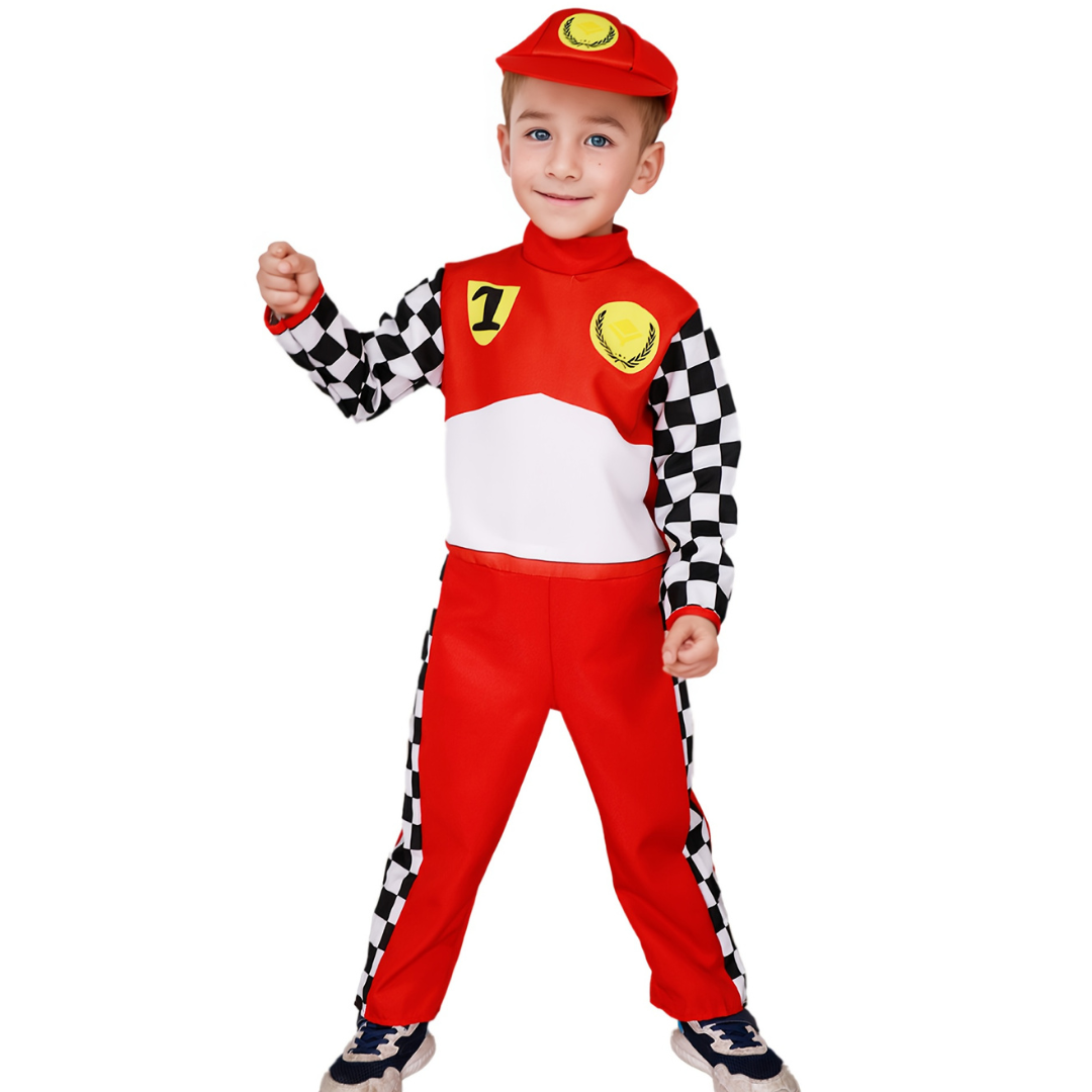 Disfraz de Carreras Divertido de Halloween para Niños | Mono de Manga Larga a Cuadros