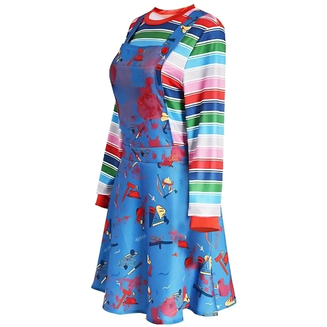 Vestido de Disfraz de Halloween Largo de Manga Larga para Mujer | Mini