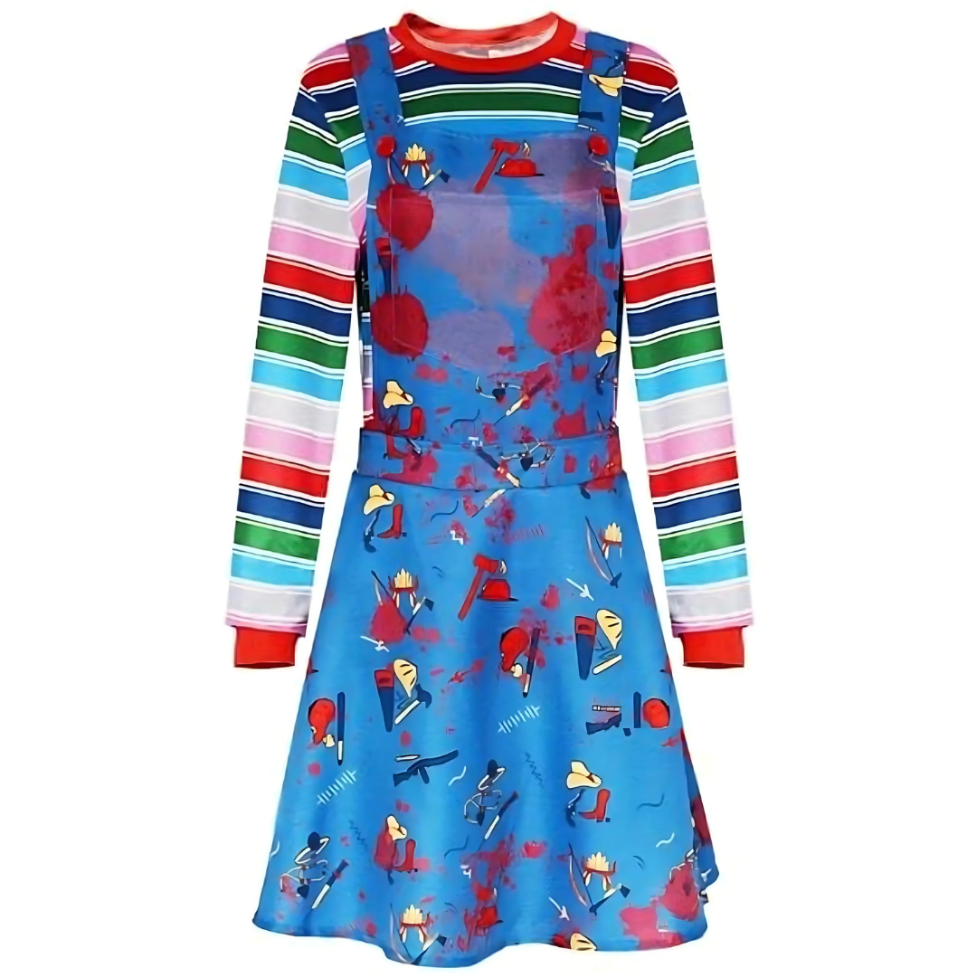 Vestido de Disfraz de Halloween Largo de Manga Larga para Mujer | Mini