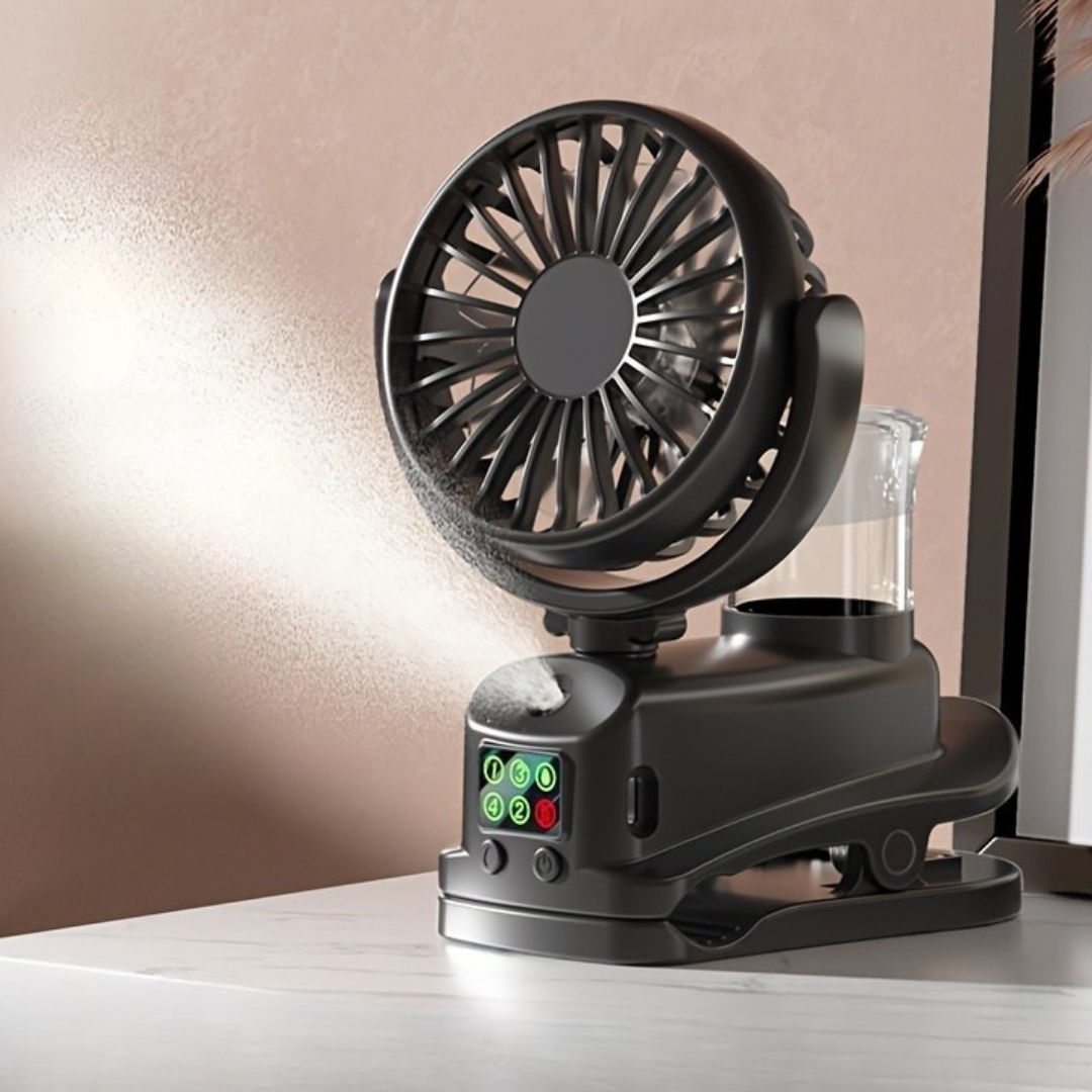 Tragbarer USB-Schreibtischventilator Luftbefeuchter Wiederaufladbar