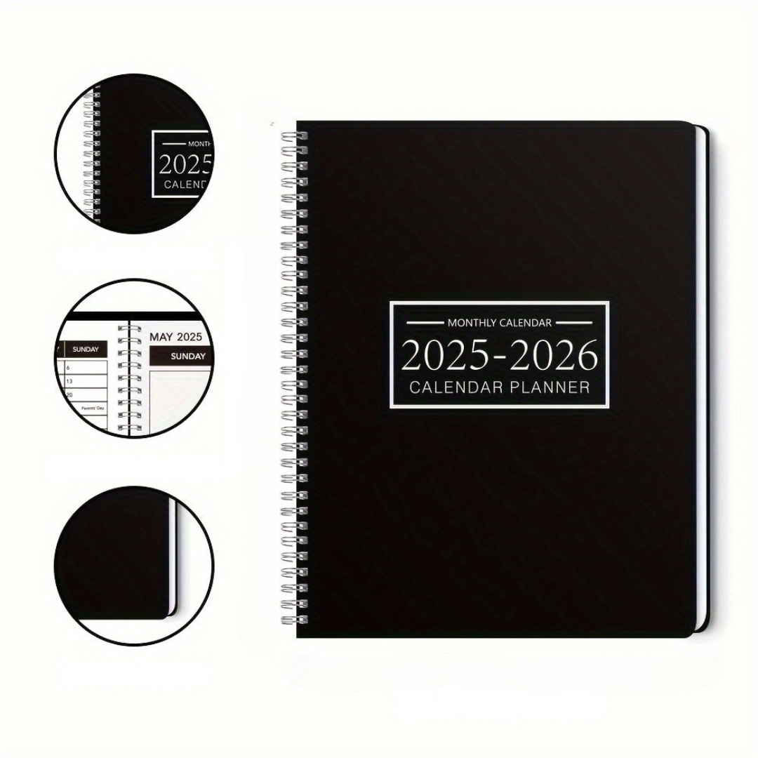 Planificateur mensuel en papier avec reliure spirale