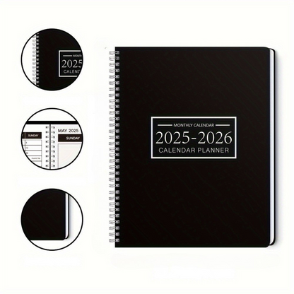 Planificateur mensuel en papier avec reliure spirale