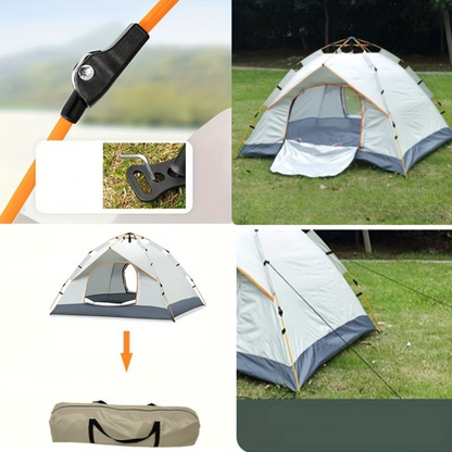 Tente de camping pop-up avec double porte zippée