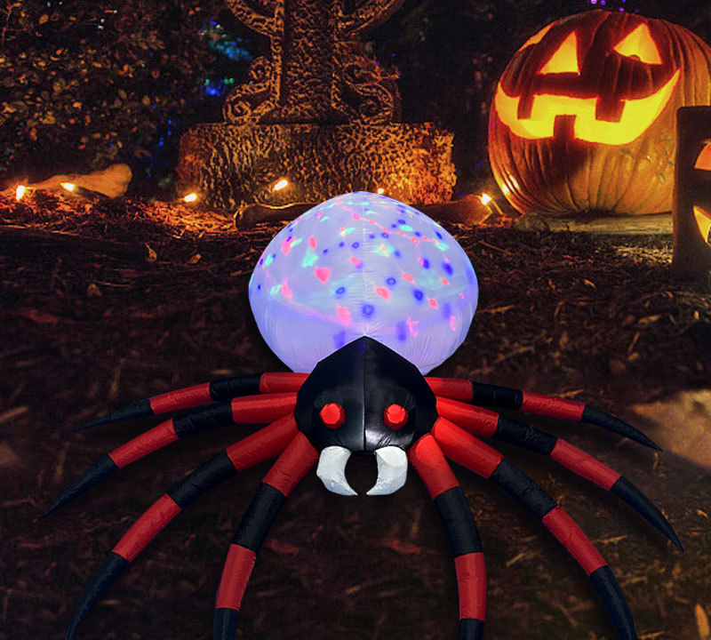 Decoración de Araña Inflable Gigante para Halloween | Exhibición de Jardín con LED Brillantes