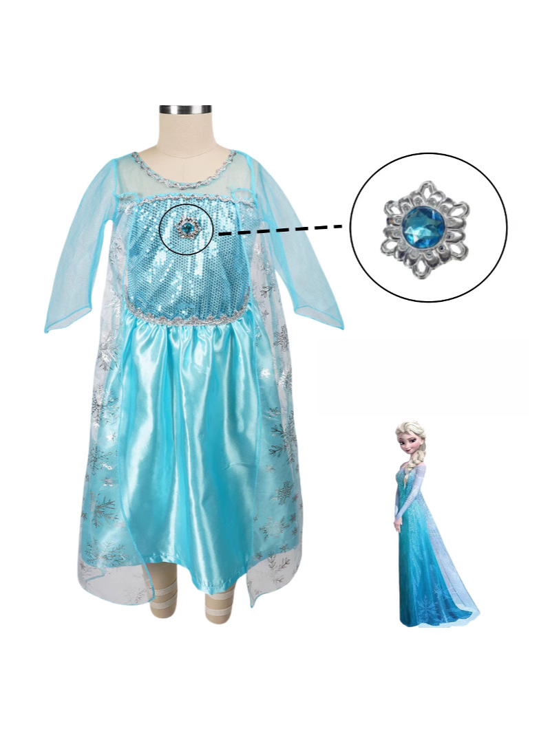 Vestito da principessa per Halloween a maniche lunghe da ragazza | Maxi