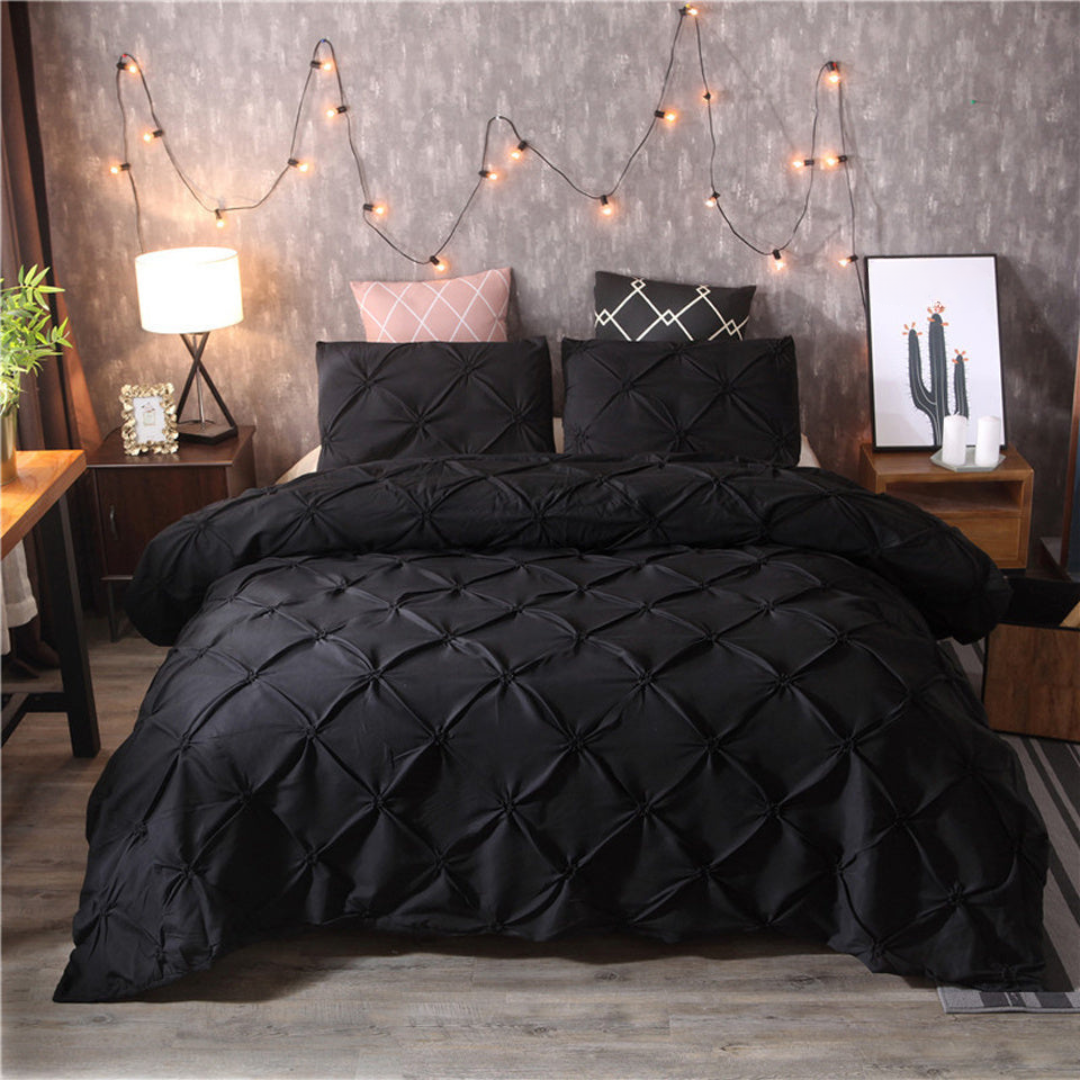 Juego de ropa de cama de algodón con diseño acolchado de confort