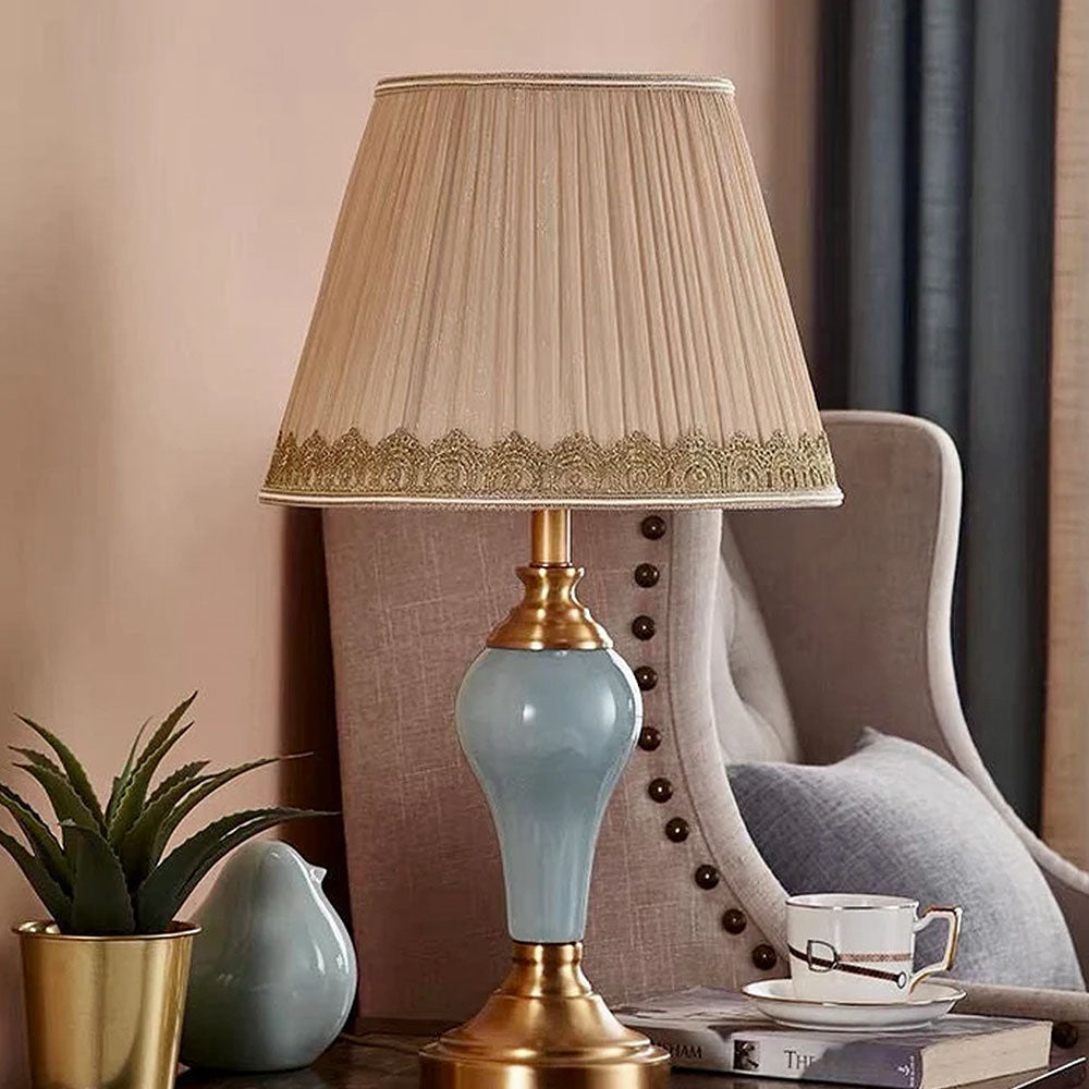 Charming Vintage Ceramics Table Lamp for Bedroom - Elegant Lighting Solution with Timeless Design and Classic Appeal