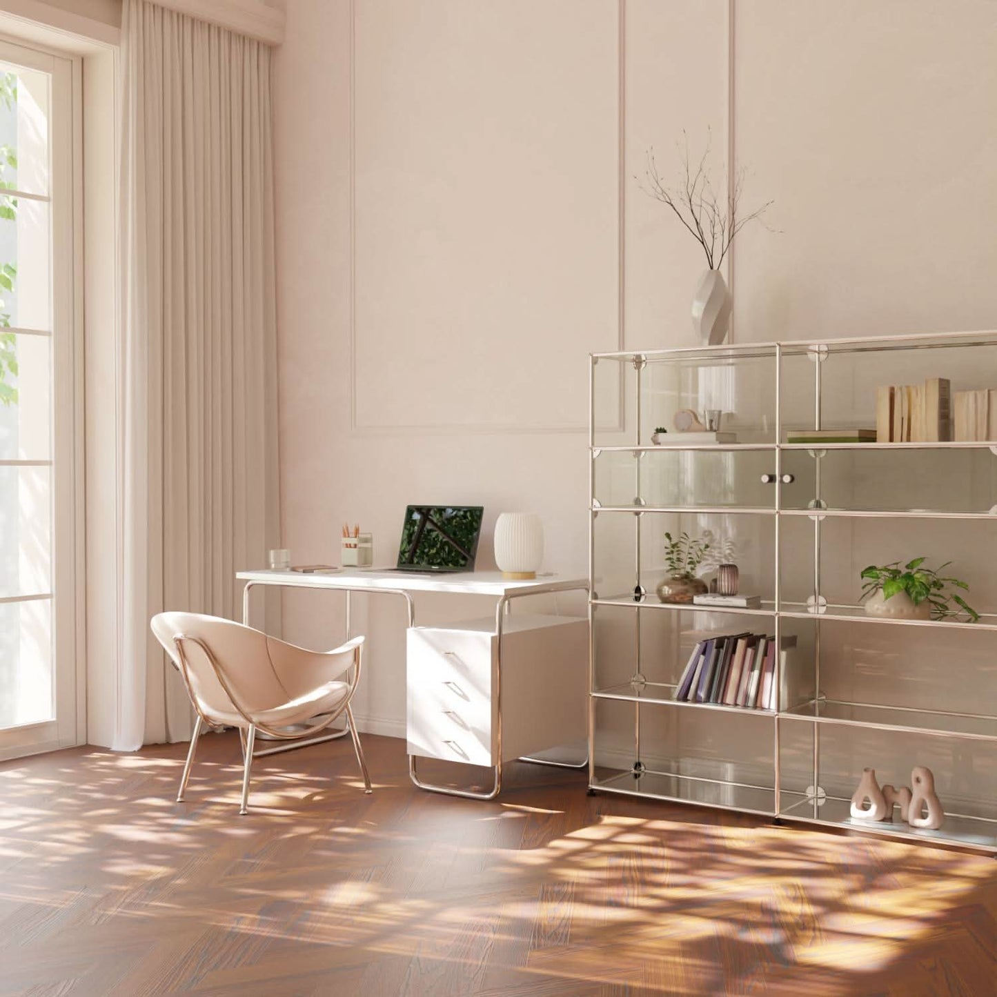 Bedside Lamps White Ribbed Ceramic Wood Base