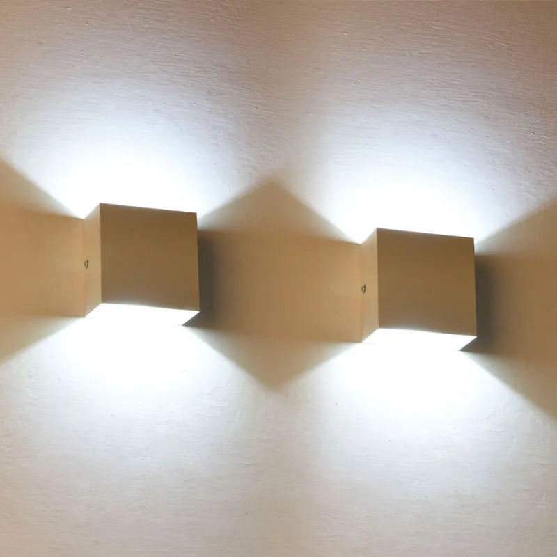 Aplique de pared moderno de aluminio negro LED