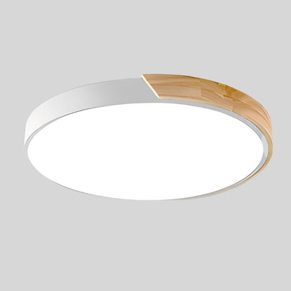 Wood Frame LED Ceiling Light – Modern Style