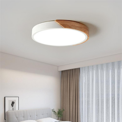 Wood Frame LED Ceiling Light – Modern Style