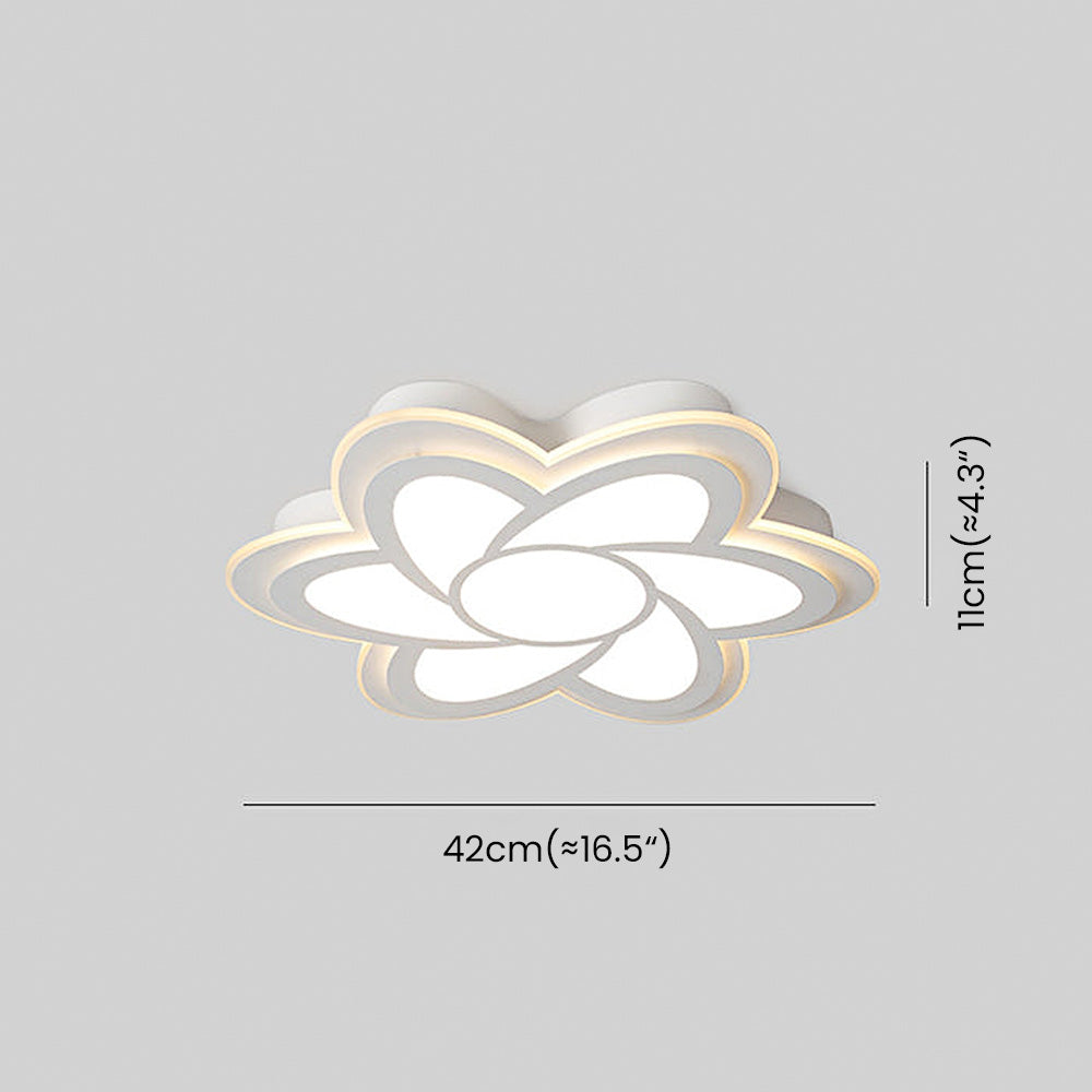 Elegant Minimalist White Acrylic Flower LED Ceiling Light for Modern Home Décor and Ambient Illumination