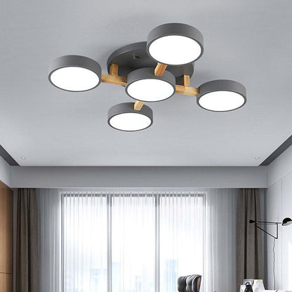 LED Ceiling Light with Wood Modern Design