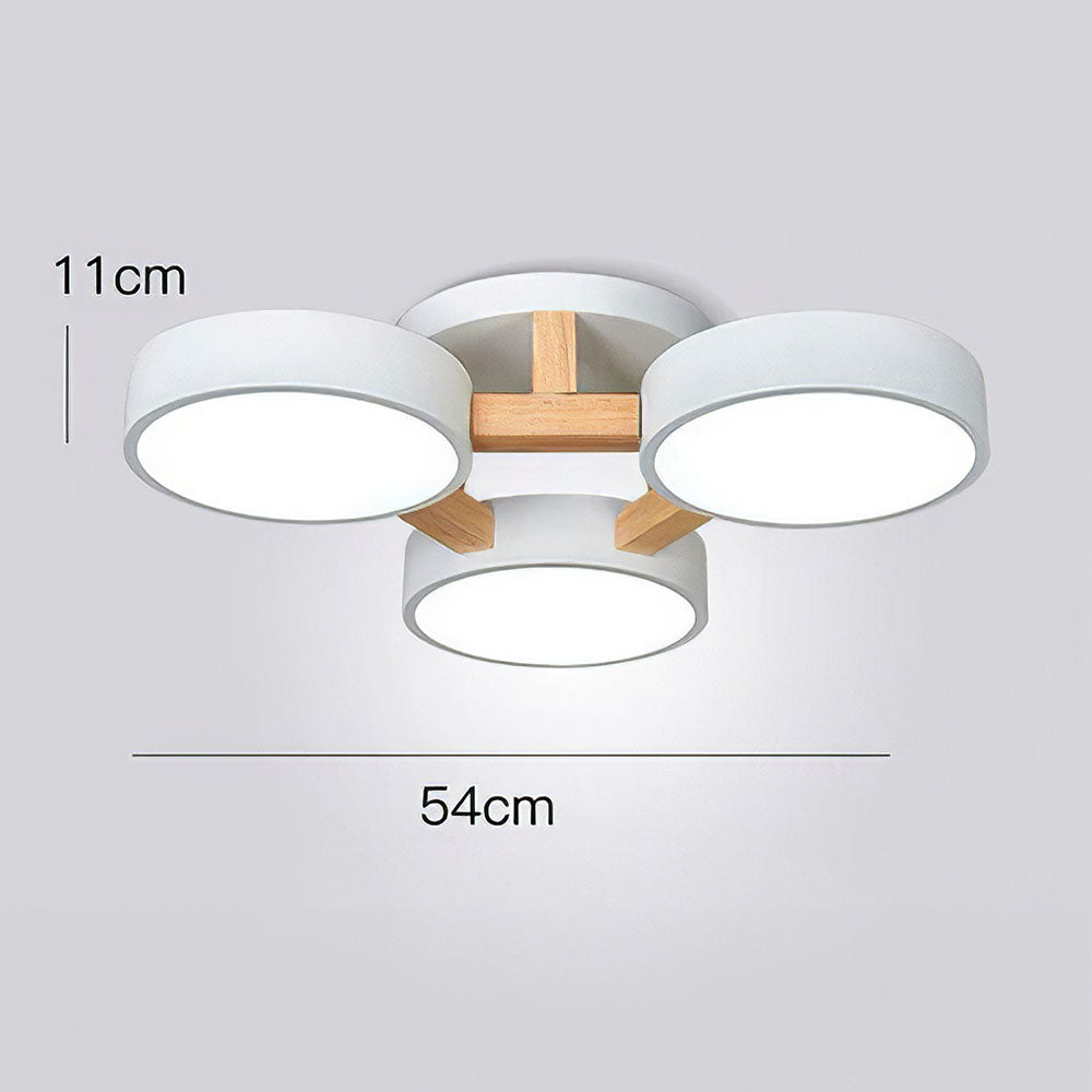 Contemporary Iron Wood LED Ceiling Light for Stylish Bedroom Illumination and Modern Home Decor