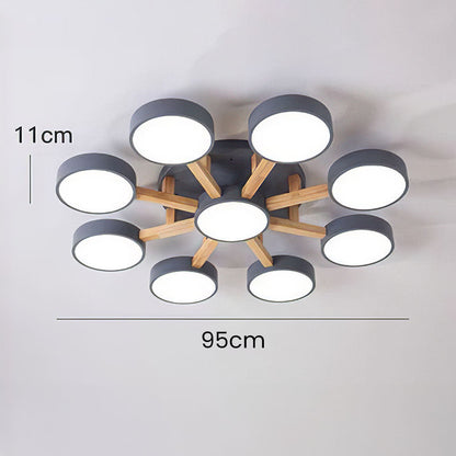 LED Ceiling Light with Wood Modern Design