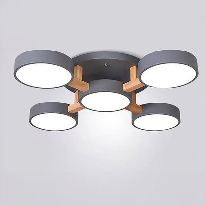 LED Ceiling Light with Wood Modern Design