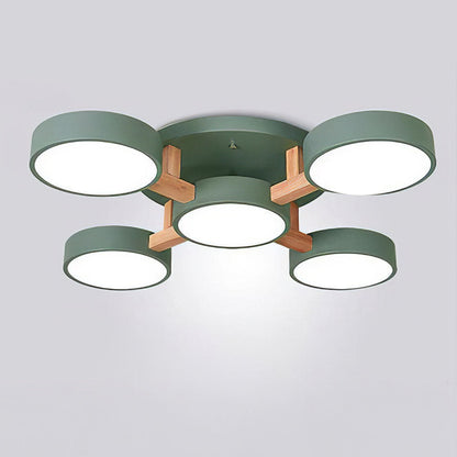 LED Ceiling Light with Wood Modern Design
