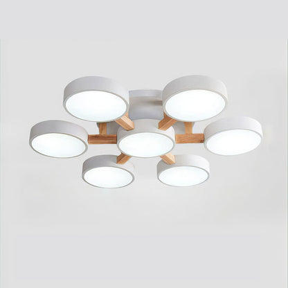 LED Ceiling Light with Wood Modern Design