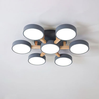 LED Ceiling Light with Wood Modern Design