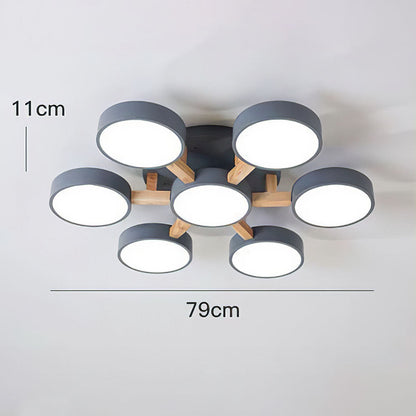 LED Ceiling Light with Wood Modern Design