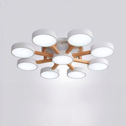 LED Ceiling Light with Wood Modern Design