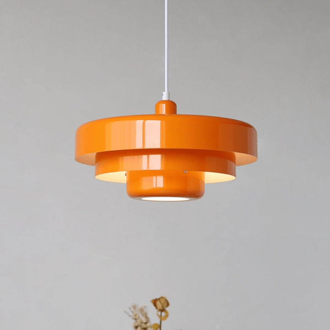 Lampada a sospensione retrò in metallo verde da soffitto