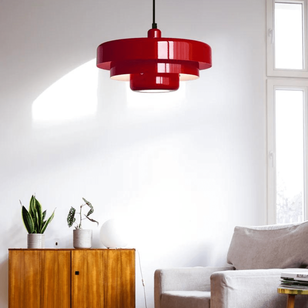 Lampa wisząca retro zielona metalowa sufitowa
