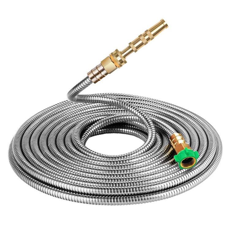Tuyau d'arrosage de jardin en acier inoxydable