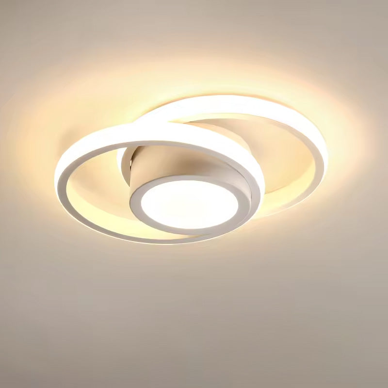 Sleek Minimalist Double Ring LED Ceiling Light Fixture for Modern Home Interiors and Contemporary Spaces