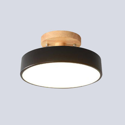 LED Ceiling Light Wooden Flush Mount Fixture