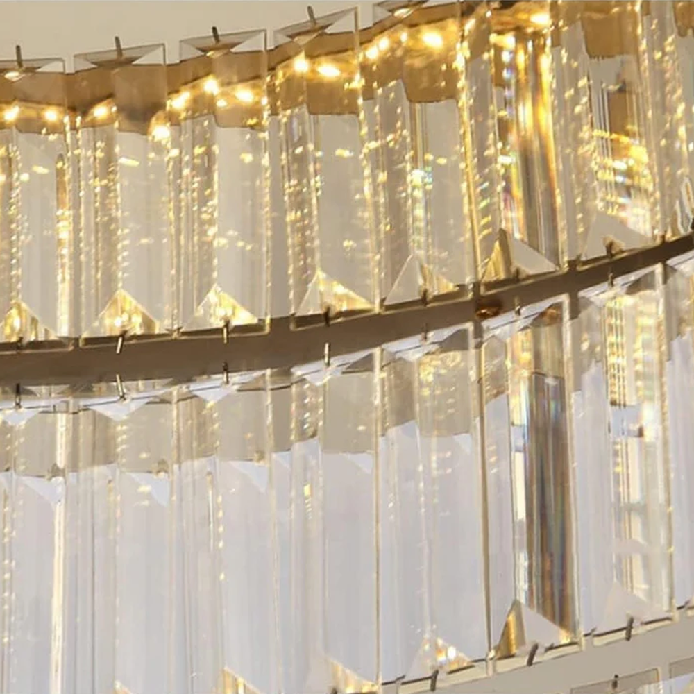 Elegant Gold Round Crystal Ceiling Lights for Stunning Home Illumination and Chic Décor - Perfect for Any Room