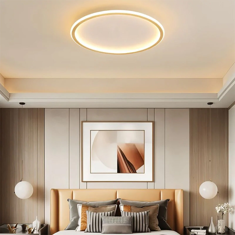 Sleek Ultra-Thin Round Low Ceiling Light Fixture for Modern Spaces - Stylish Illumination for Contemporary Interiors