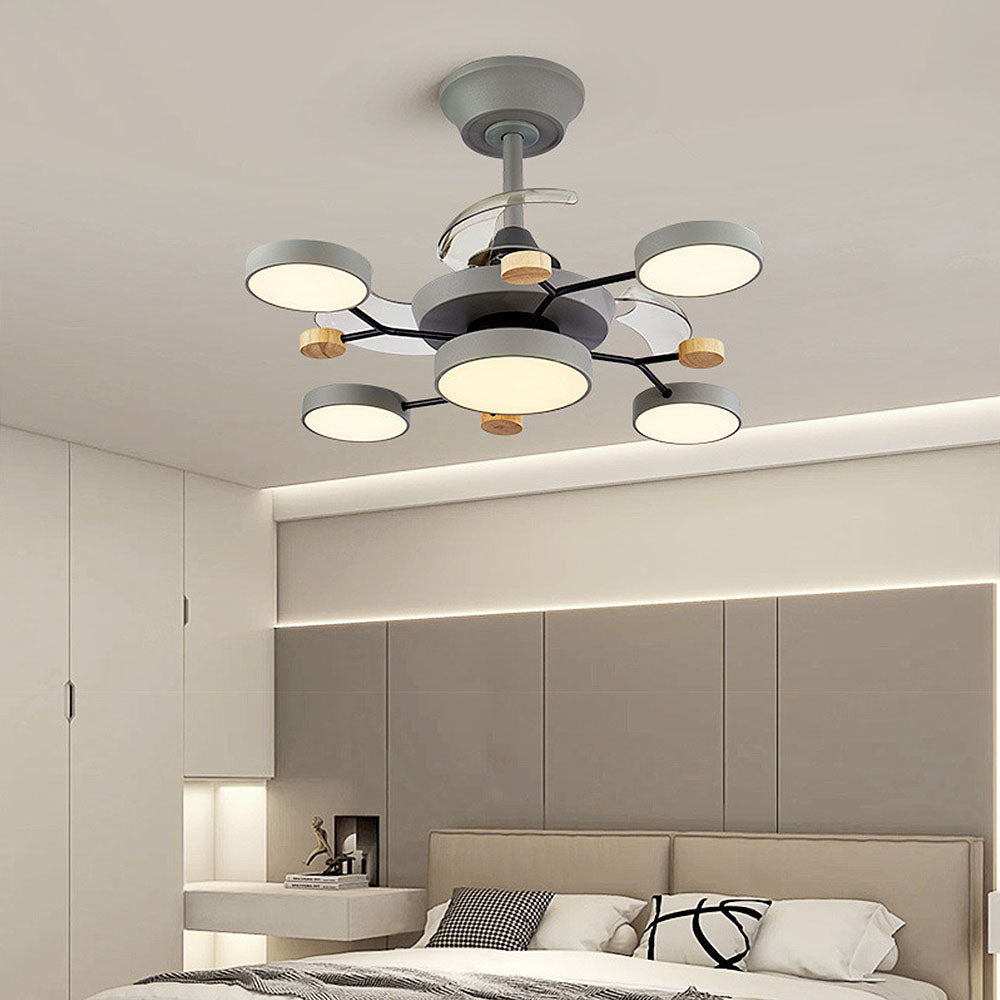 Scandinavian Style LED Ceiling Fan Light for Bedrooms - Modern Design with Energy-Efficient Illumination and Air Circulation