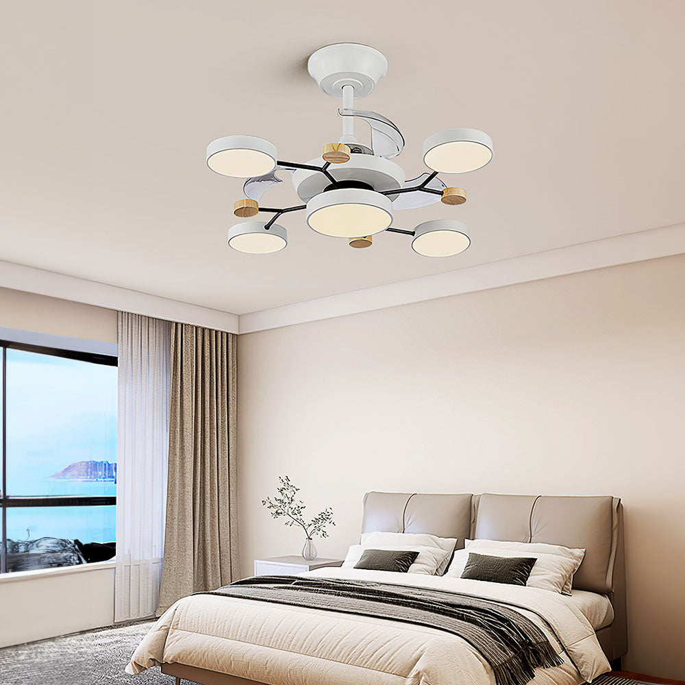 Scandinavian Style LED Ceiling Fan Light for Bedrooms - Modern Design with Energy-Efficient Illumination and Air Circulation