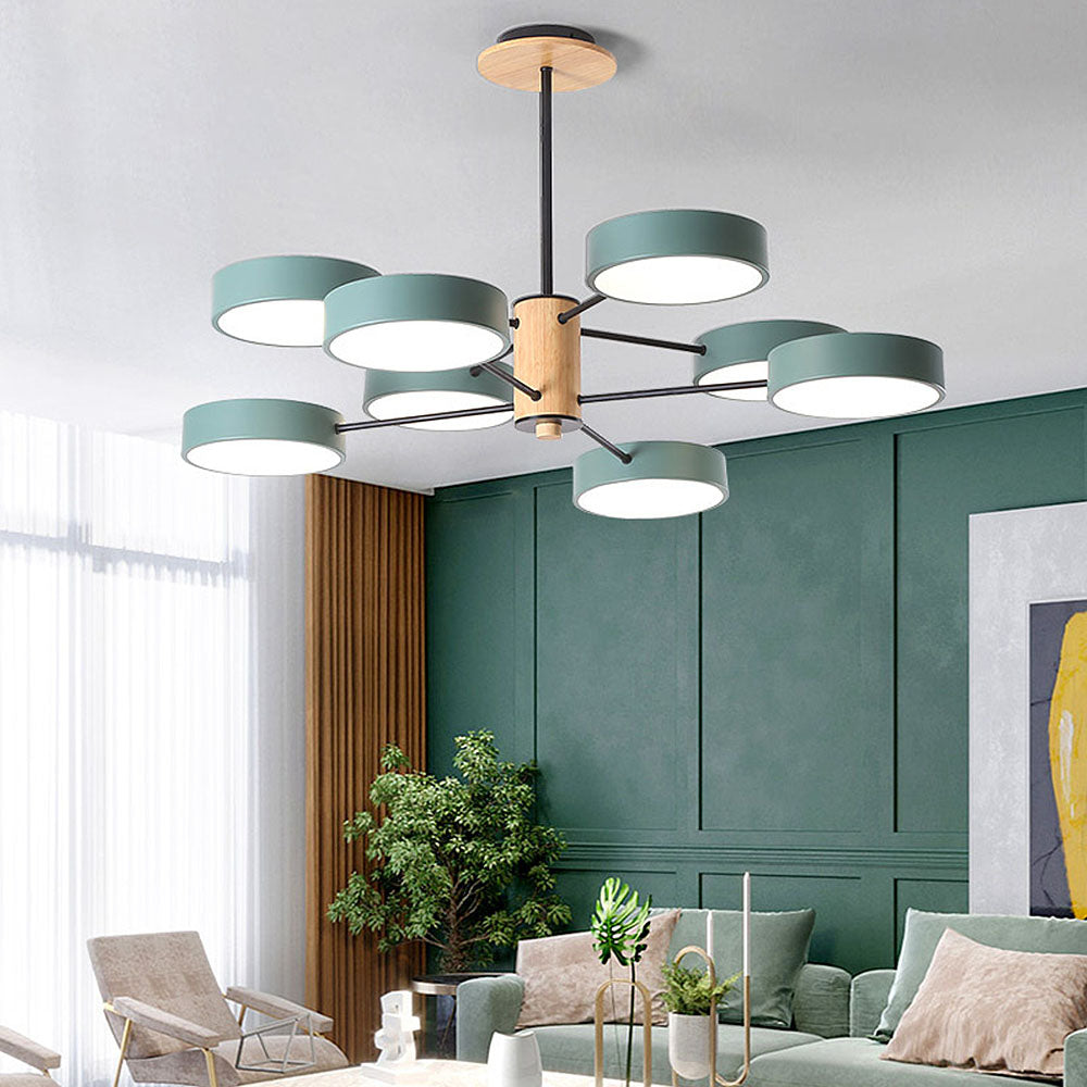 Modern Macaron Multi-Arm LED Ceiling Pendant Light - Stylish Contemporary Lighting Fixture for Home and Office Decor