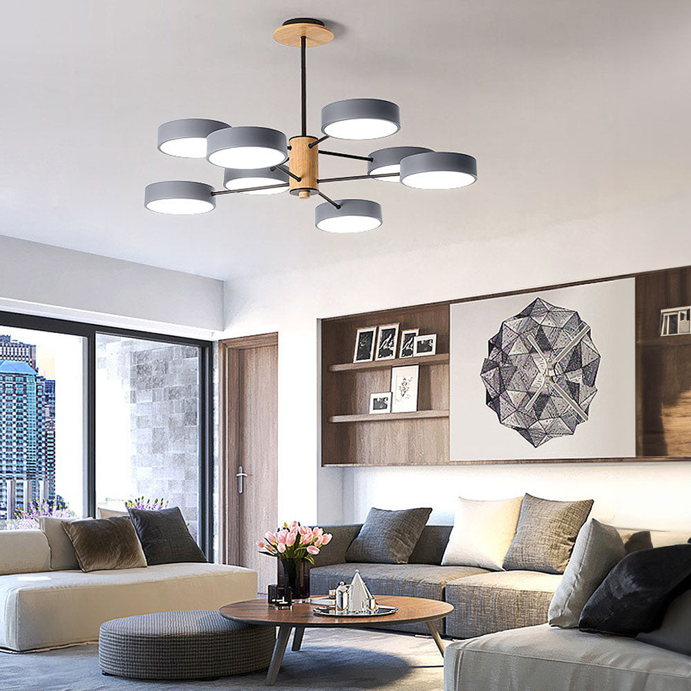 Modern Macaron Multi-Arm LED Ceiling Pendant Light - Stylish Contemporary Lighting Fixture for Home and Office Decor