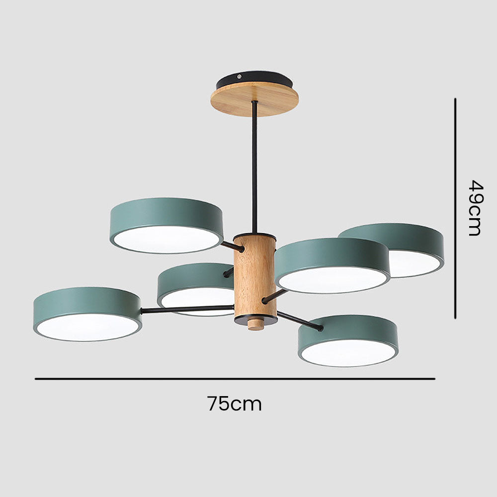 Modern Macaron Multi-Arm LED Ceiling Pendant Light - Stylish Contemporary Lighting Fixture for Home and Office Decor