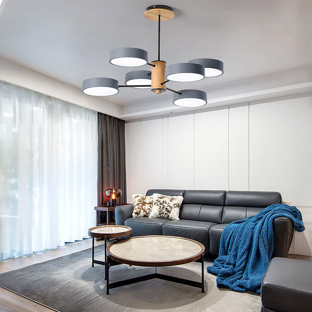 Modern Macaron Multi-Arm LED Ceiling Pendant Light - Stylish Contemporary Lighting Fixture for Home and Office Decor