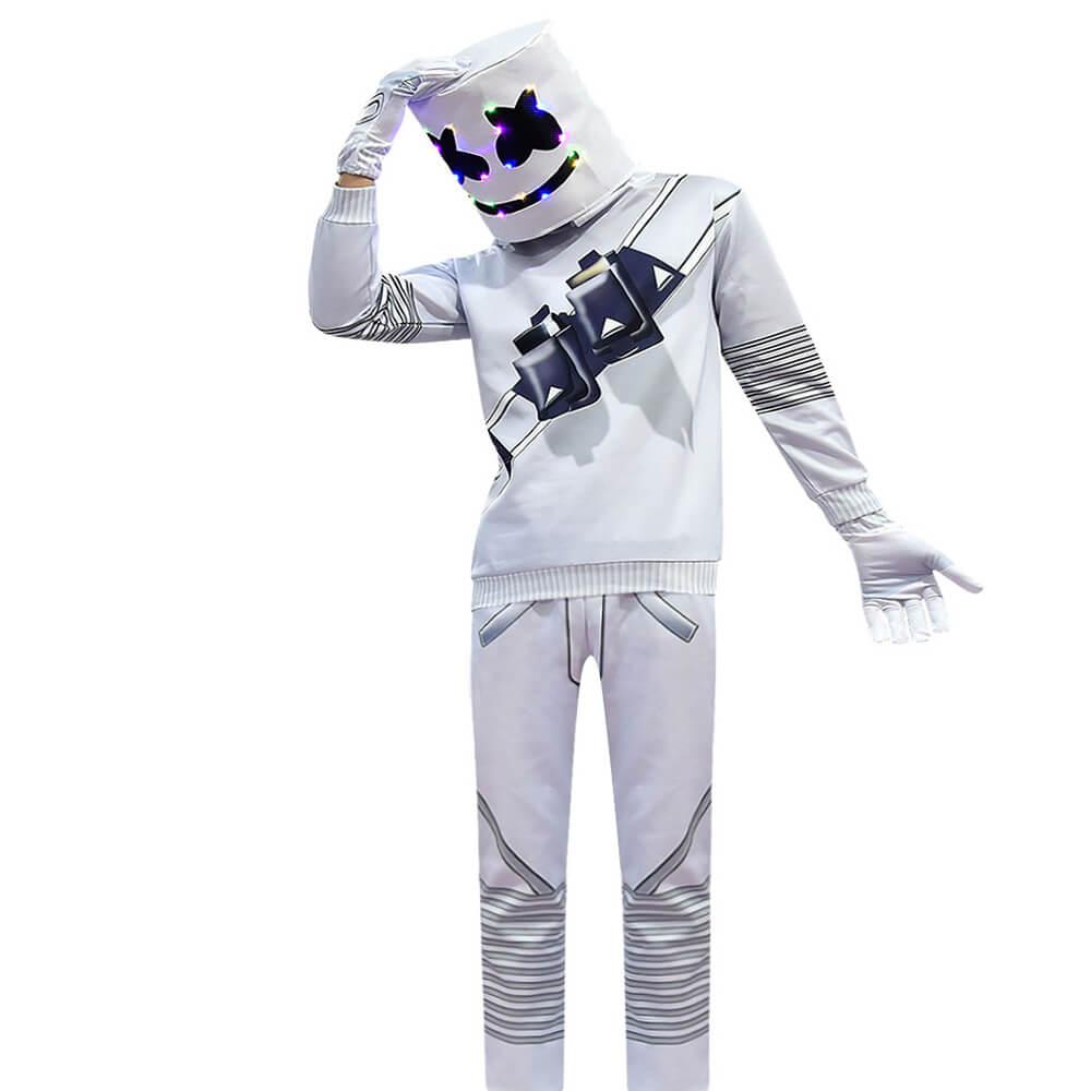 Disfraz futurista para niños con chándal, sudadera con capucha y manga larga de Halloween