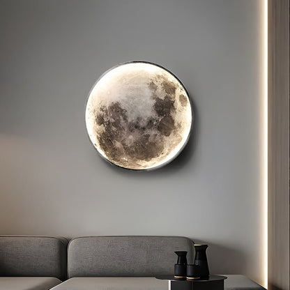 Art mural lune lumière LED pour chambre à coucher
