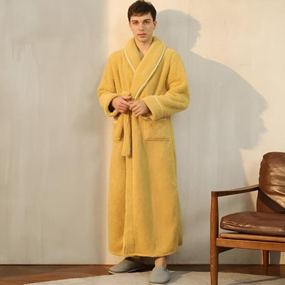 Langer Fleece-Bademantel | Warme Luxus-Loungewear