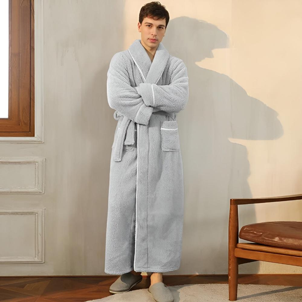 Langer Fleece-Bademantel | Warme Luxus-Loungewear